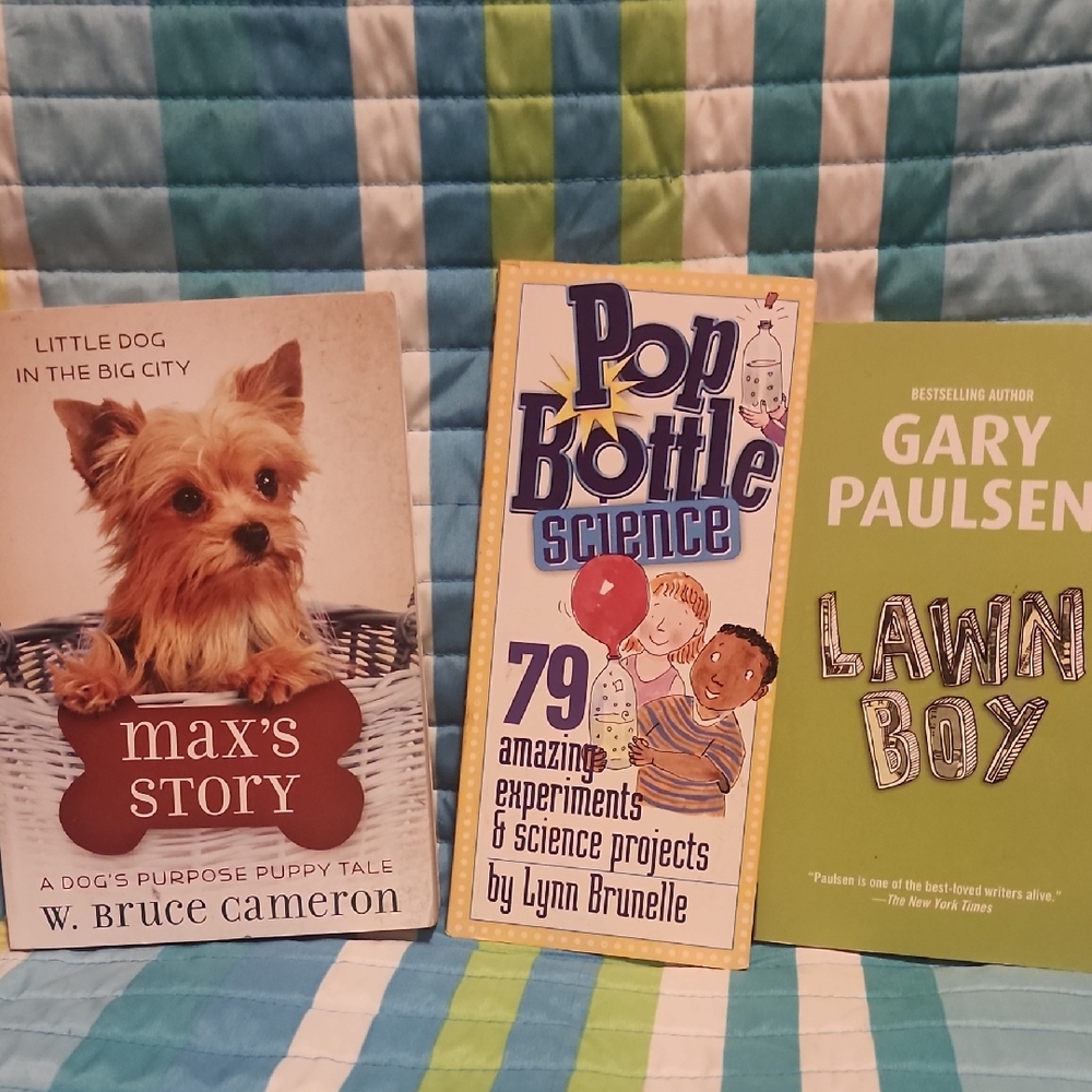 Set of Three Books: Max's Story, Pop Bottle Science, Lawn Boy